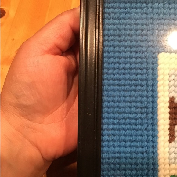 VINTAGE BLACK CAT WINDOW BIRD WATCHER EMBROIDERY - Picture 5 of 5